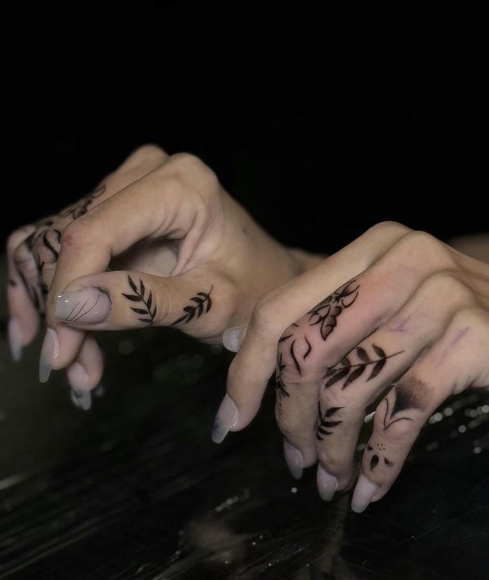 hình ảnh xăm lá cây nghệ thuật