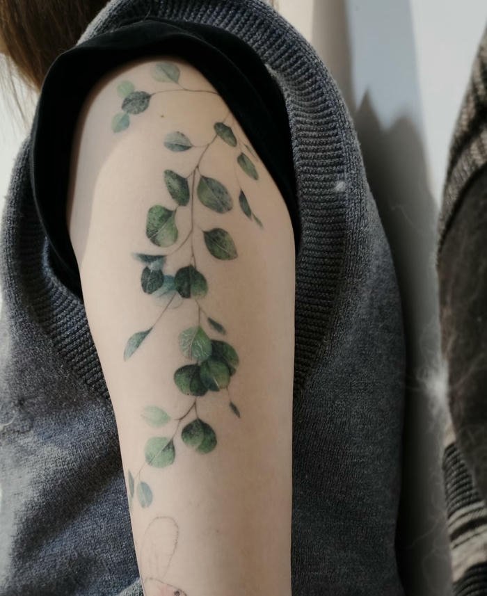 hình ảnh xăm lá cây xanh(1)