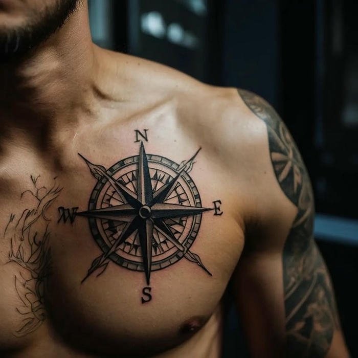 hình xăm bản đồ cá tính nam