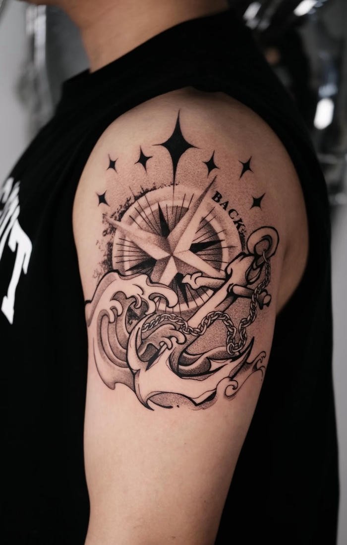 hình xăm bản đồ đẹp cho nam