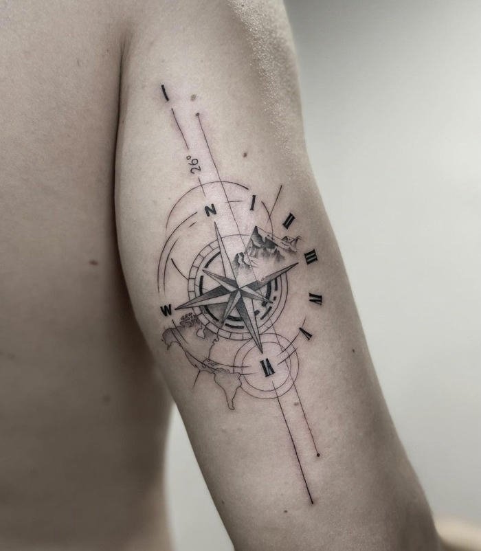 hình xăm bản đồ độc lạ nam giới