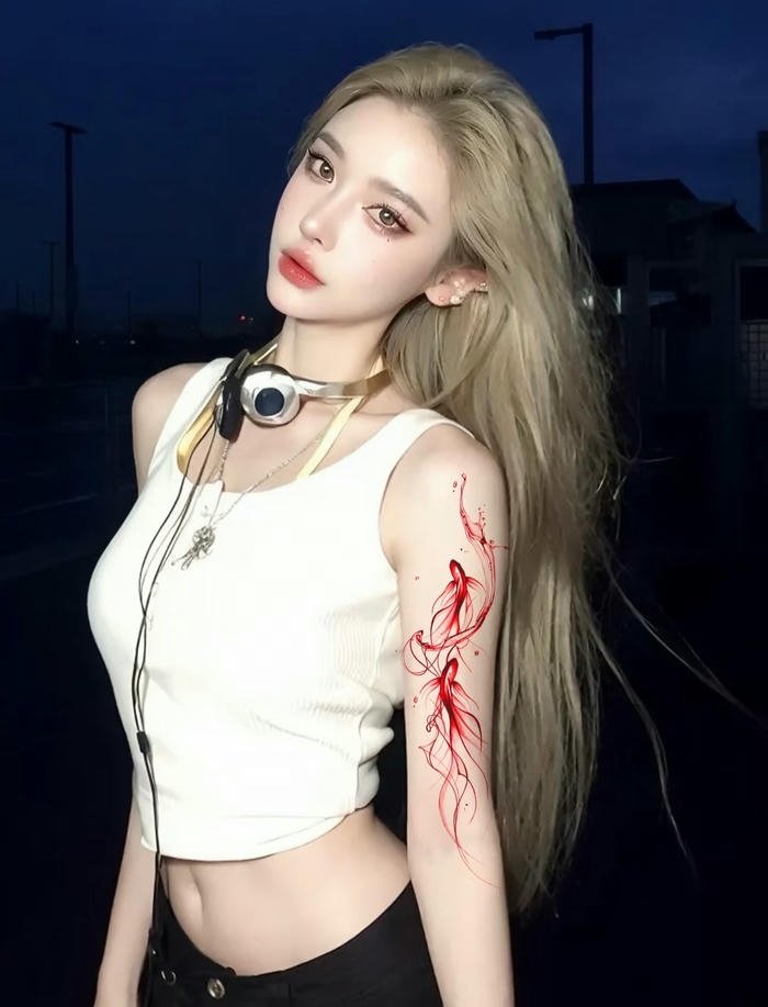 hình xăm cá chép dễ thương nữ