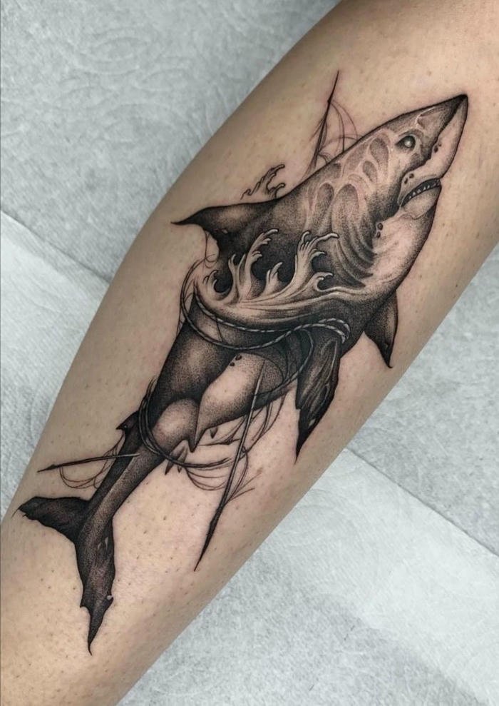hình xăm cá mập cực ngầu cho nam