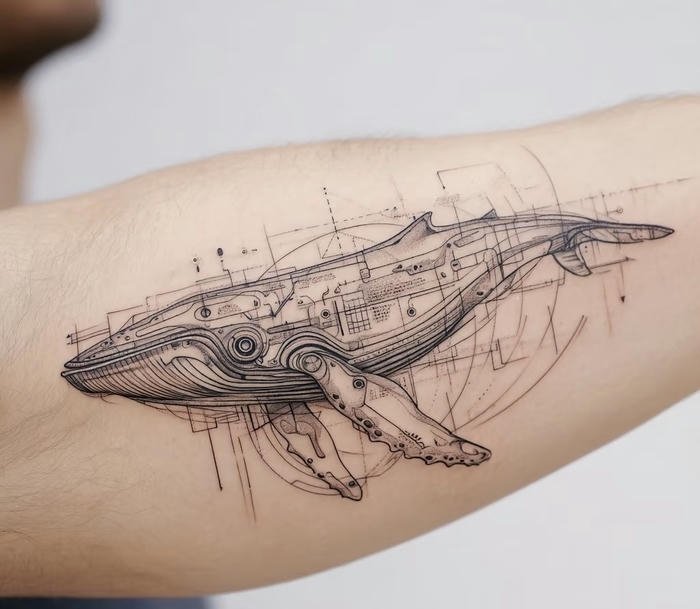 hình xăm cá mập ở vai nam
