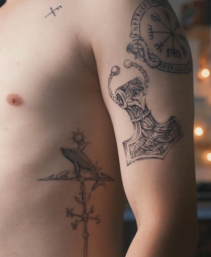 hình xăm chiến binh nam biểu tượng sức mạnh