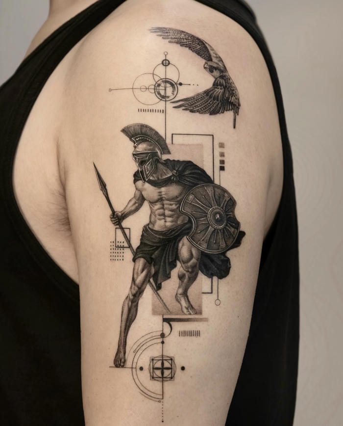 hình xăm chiến binh nam cổ điển