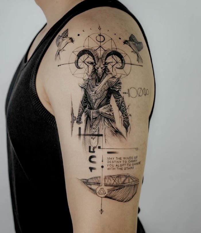 hình xăm chiến binh nam mang ý nghĩa sâu sắc