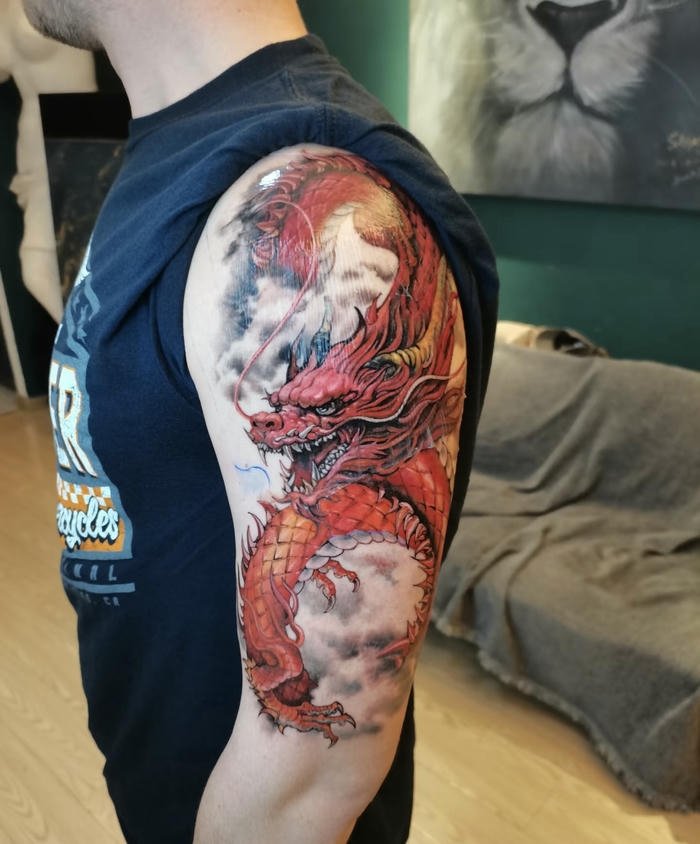 hình xăm đầu rồng mang ý nghĩa phong thủy