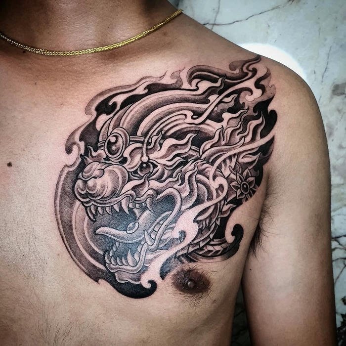 hình xăm đầu rồng thể hiện bản lĩnh