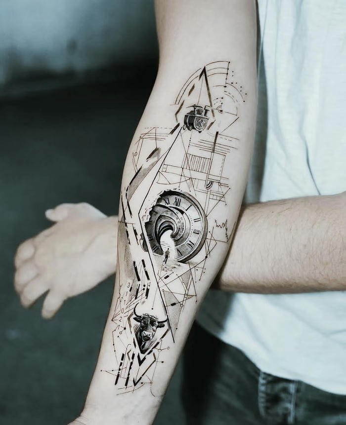 hình xăm đồng hồ nam đẹp