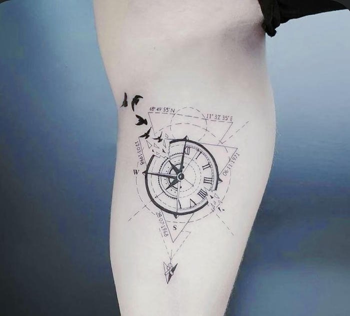 hình xăm đồng hồ nam độc đáo