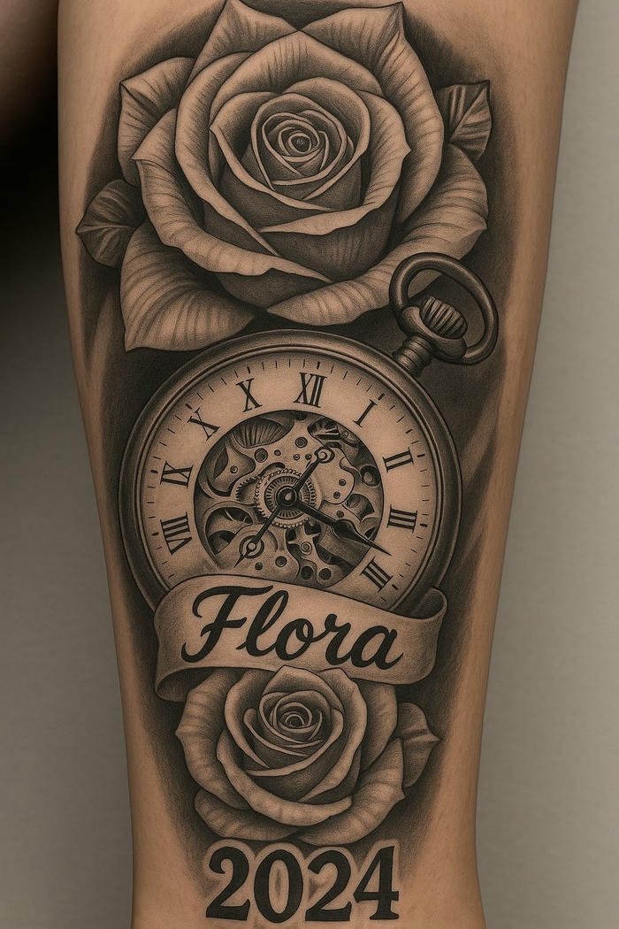 hình xăm đồng hồ nam mang ý nghĩa sâu sắc
