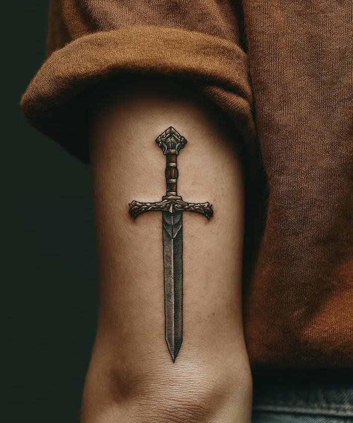 hình xăm kim loại nam phong cách hiện đại