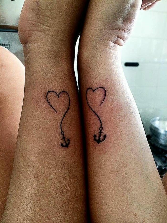 hình xăm mỏ neo đôi đẹp