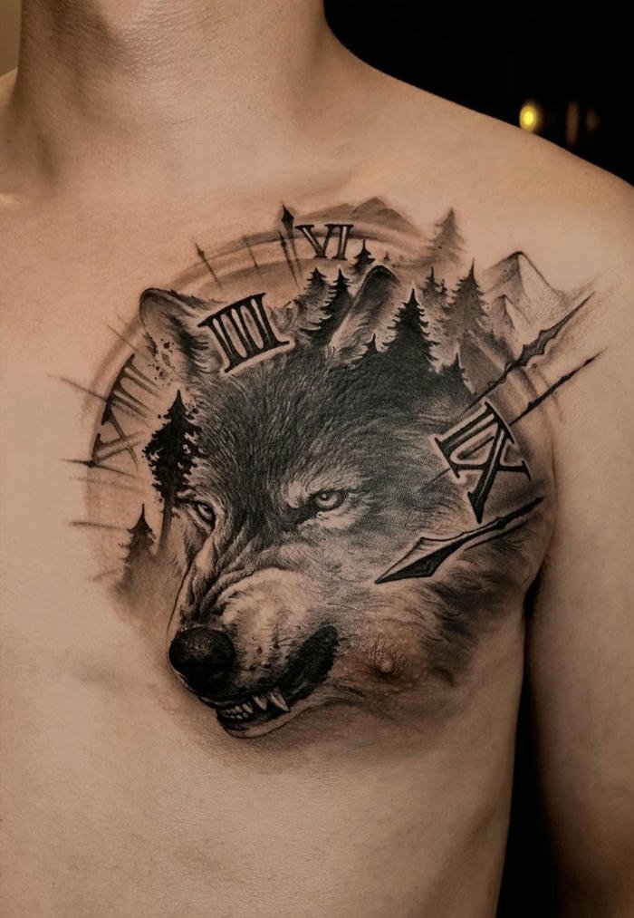 hình xăm sói nam phong cách tối giản hình xăm sói nam phong cách tối giản