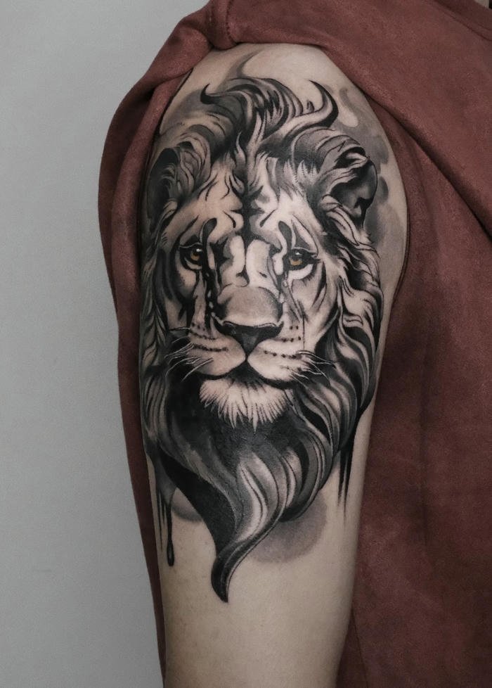 hình xăm sư tử nam tinh xảo và ngầu hình xăm sư tử nam tinh xảo và ngầu