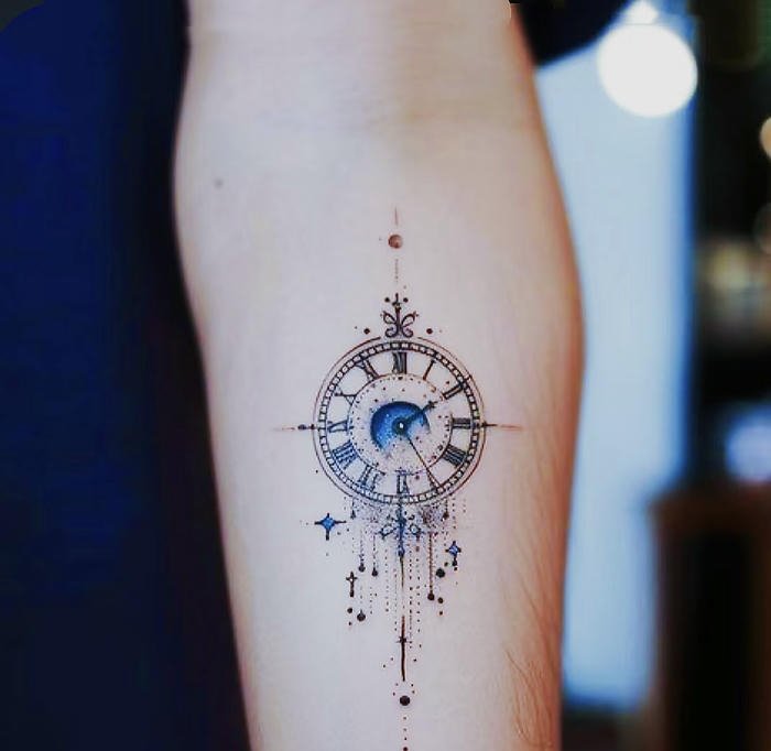 mẫu hình xăm đồng hồ nam tinh tế
