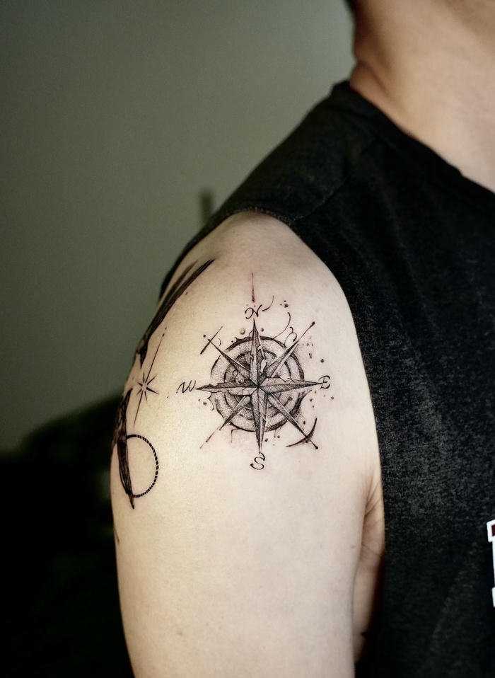 mẫu hình xăm la bàn nam cuốn hút và ý nghĩa