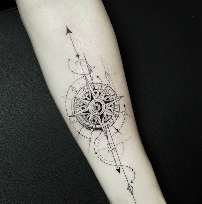 mẫu hình xăm la bàn nam độc lạ