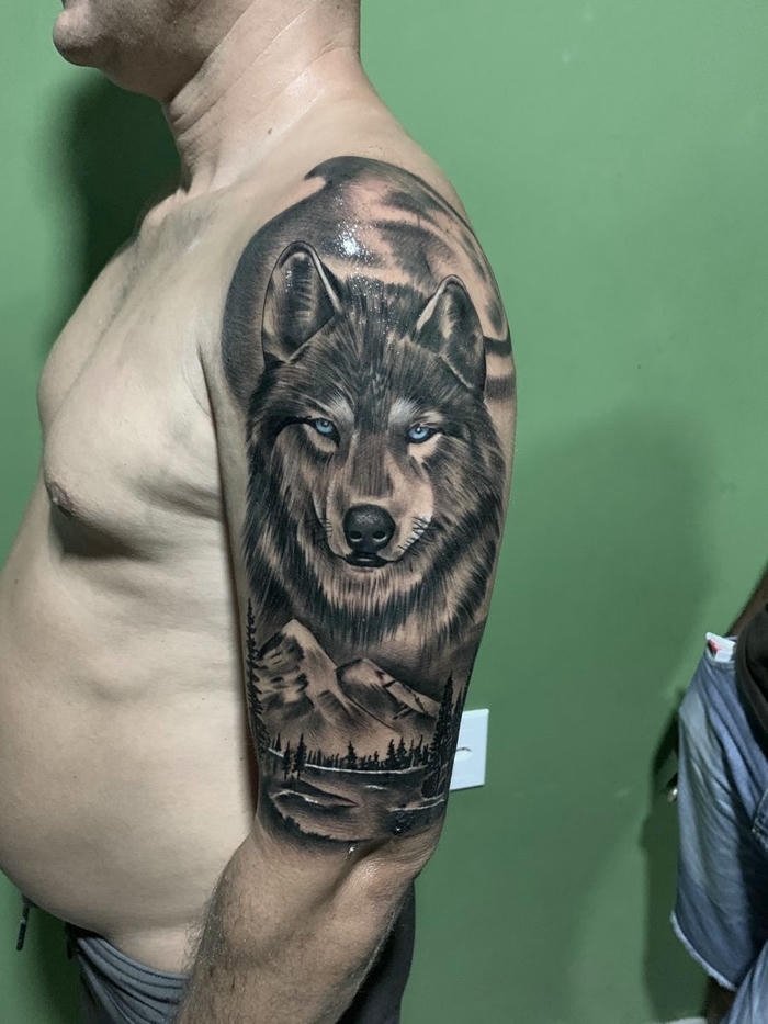 mẫu hình xăm sói nam ấn tượng mẫu hình xăm sói nam ấn tượng