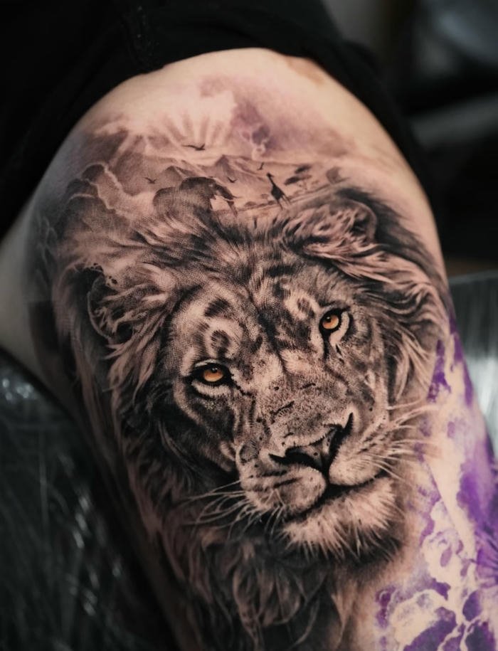 mẫu hình xăm sư tử nam sáng tạo mẫu hình xăm sư tử nam sáng tạo