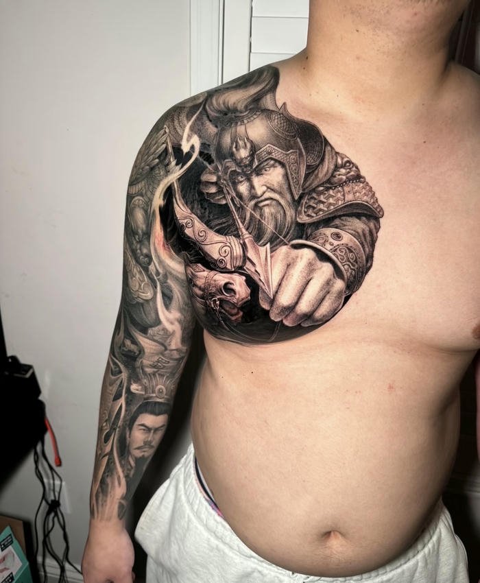 mẫu tattoo chiến binh nam tinh tế