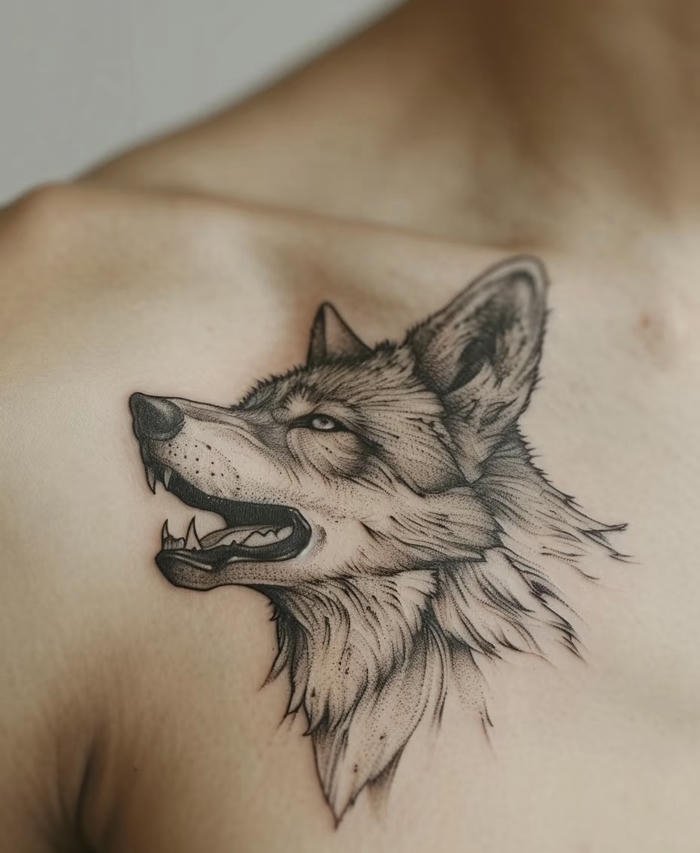mẫu tattoo sói nam phá cách mẫu tattoo sói nam phá cách