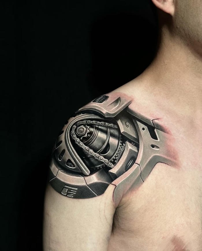 mẫu xăm kim loại nam cuốn hút