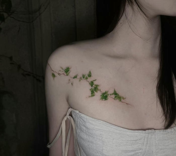 những hình ảnh xăm lá cây xanh mềm mại