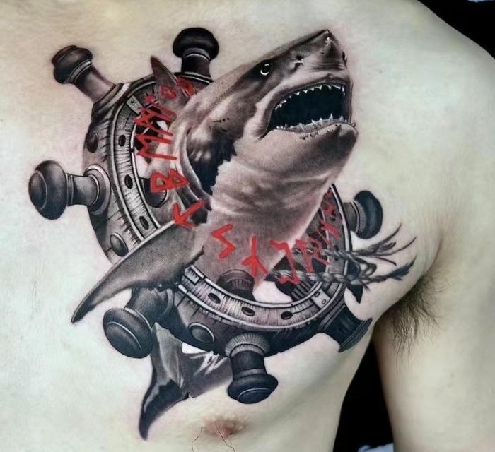 tattoo cá mập thể hiện cá tính nam