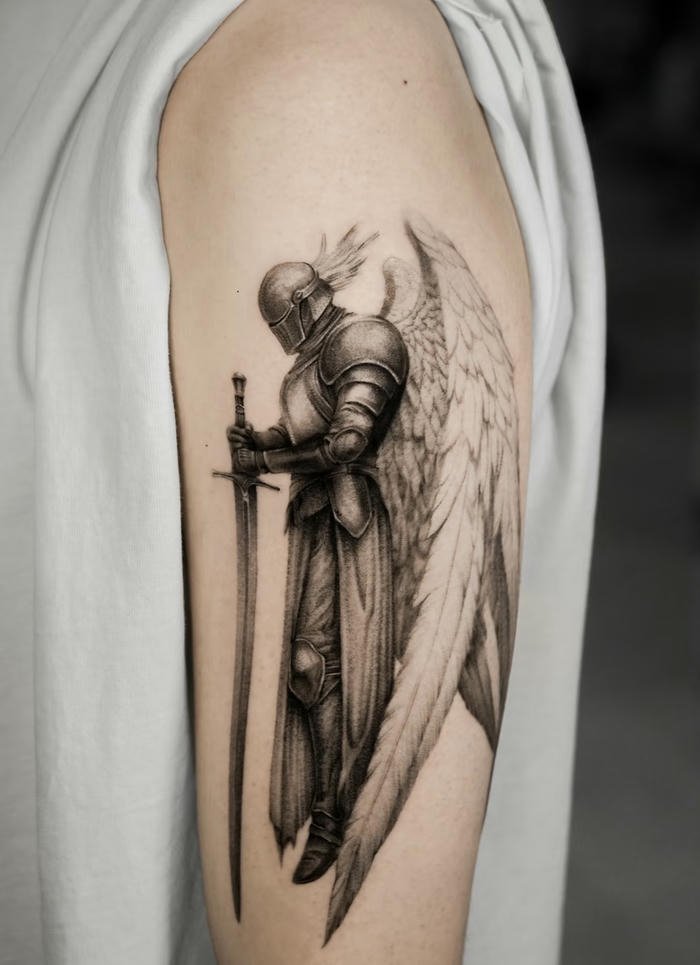 tattoo chiến binh nam ấn tượng mạnh