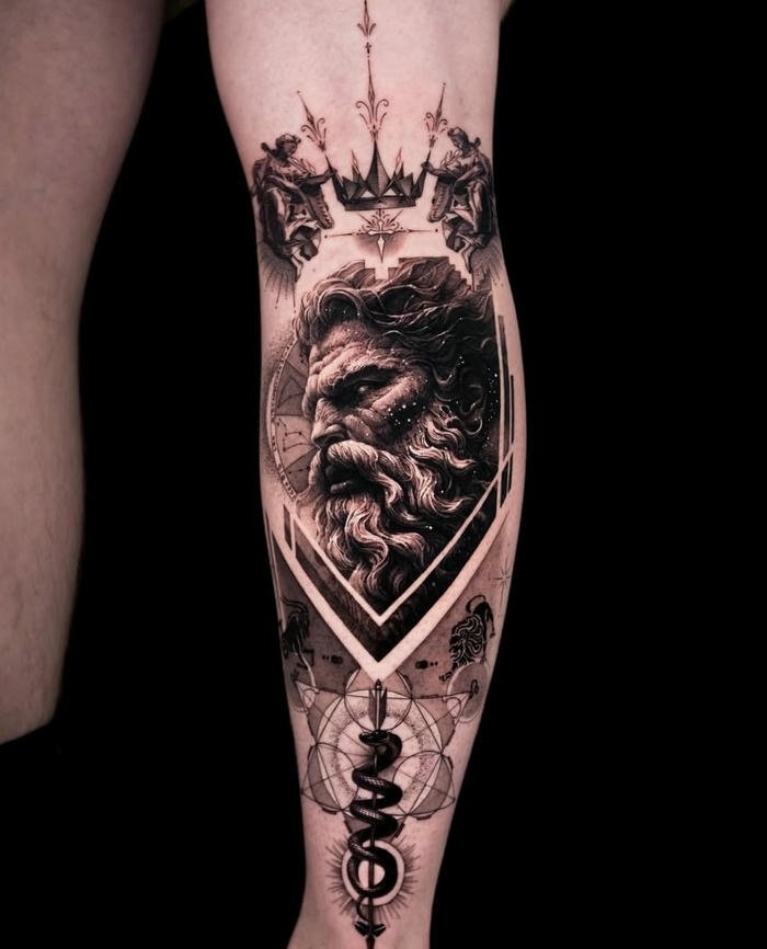 tattoo chiến binh nam biểu lộ ý chí