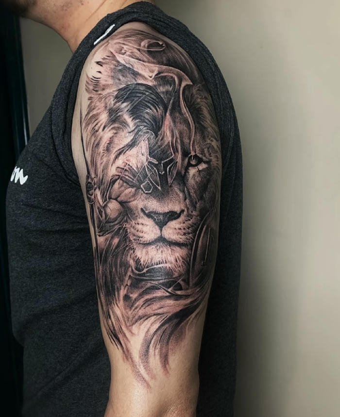tattoo chiến binh nam đầy năng lượng