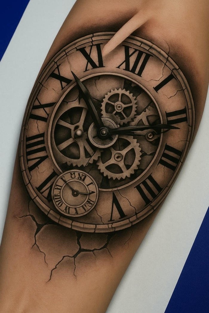 tattoo đồng hồ nam biểu tượng cho kỷ niệm