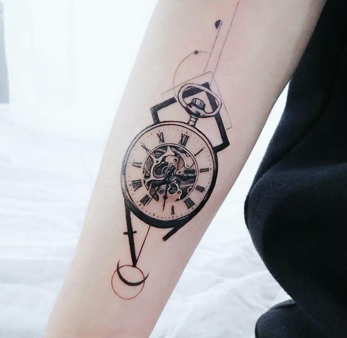 tattoo đồng hồ nam đậm chất nam tính