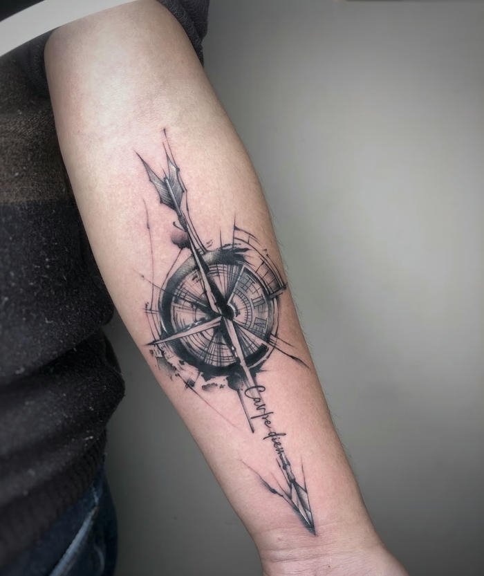 tattoo la bàn nam đậm chất nam tính