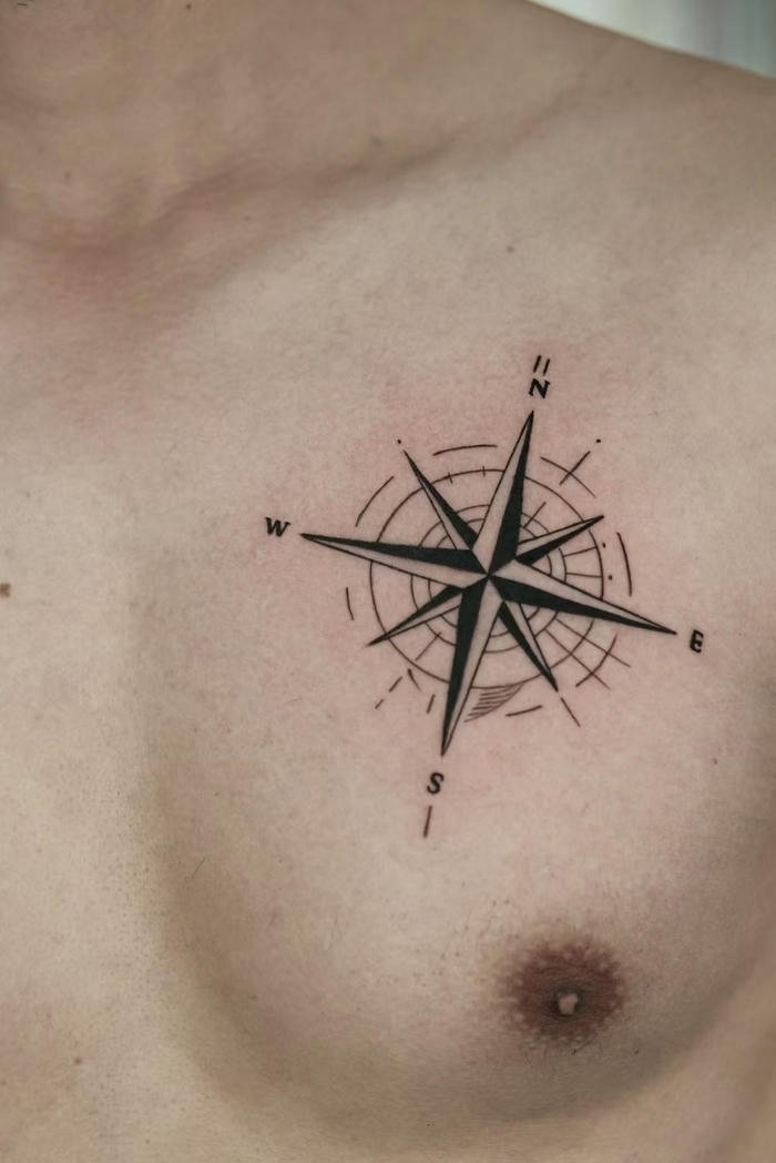 tattoo la bàn nam tinh xảo và sáng tạo