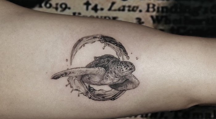 tattoo rùa đơn giản nam tính