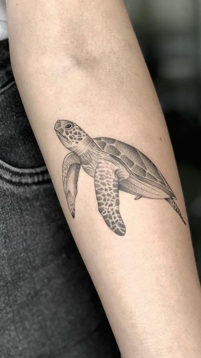 tattoo rùa nhỏ tinh tế cho nam