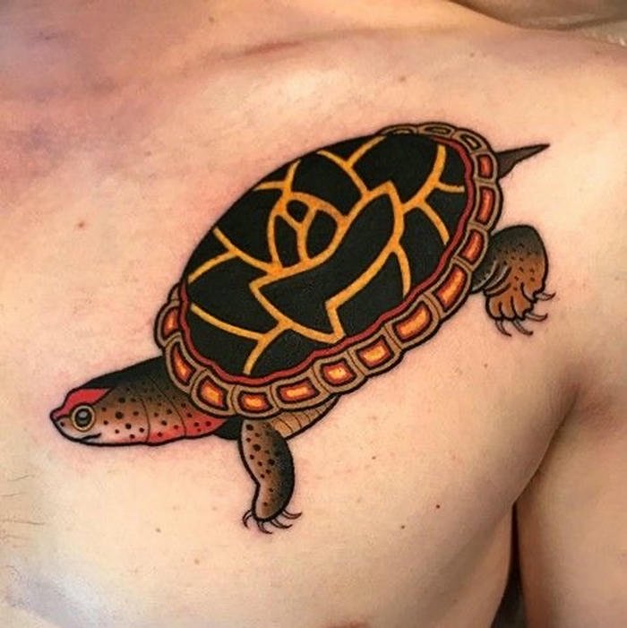 tattoo rùa tinh tế cho nam giới