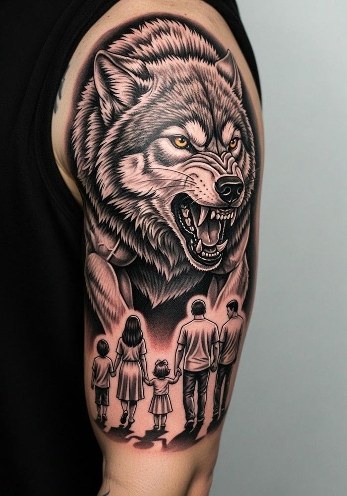 tattoo sói nam phá cách và sáng tạo tattoo sói nam phá cách và sáng tạo