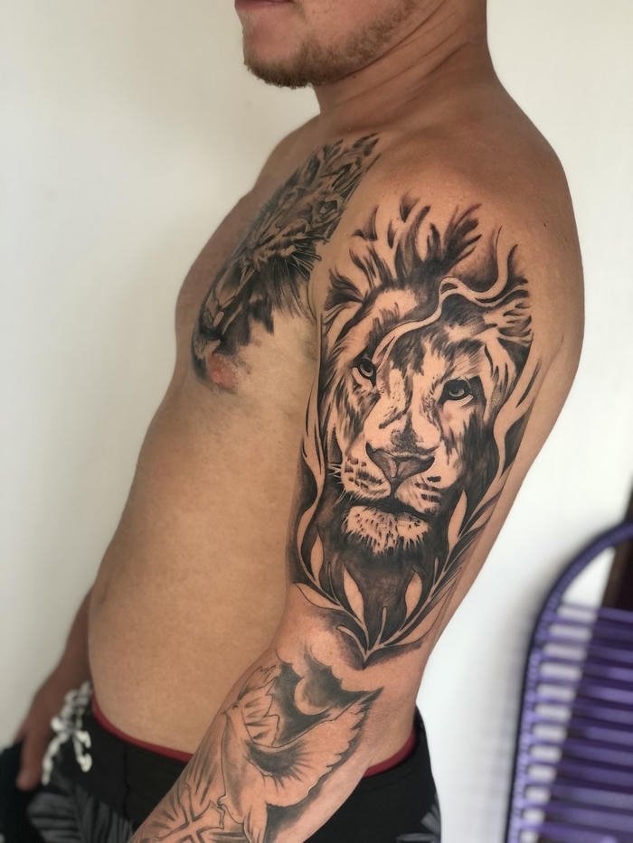 tattoo sư tử nam phong cách tattoo sư tử nam phong cách