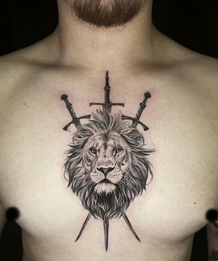 tattoo sư tử nam thể hiện lòng dũng cảm tattoo sư tử nam thể hiện lòng dũng cảm