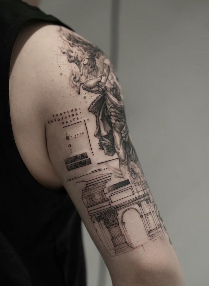 tattoo thần thoại nam thiết kế tinh tế