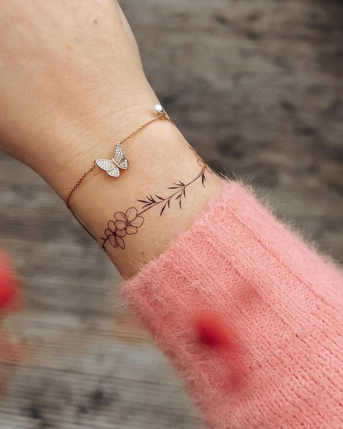 tattoo vòng tay mini đẹp nữ