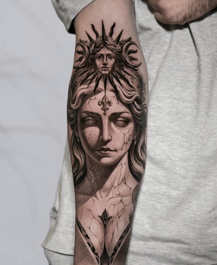 xăm chiến binh nam nghệ thuật